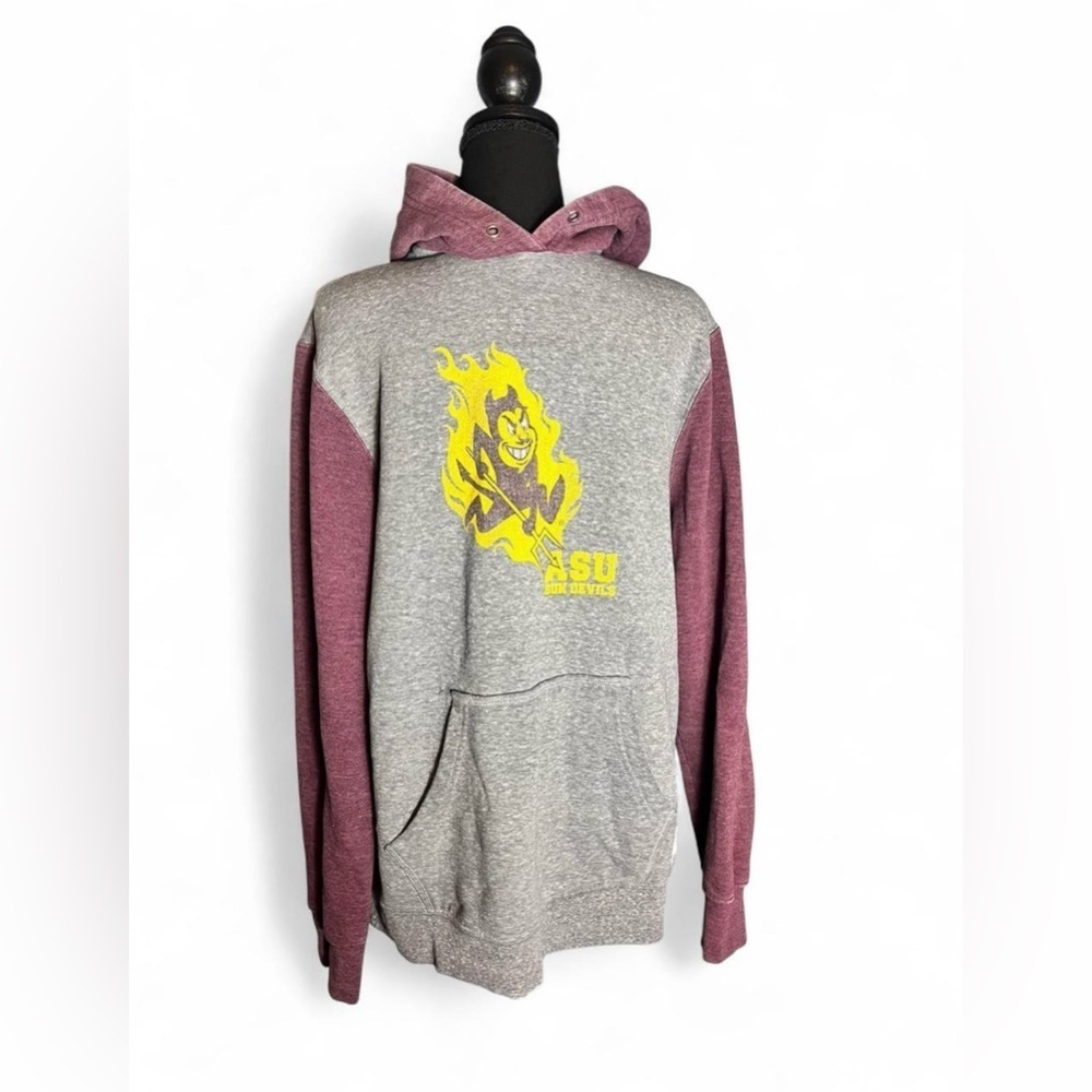 Arizona State University Hoodie ASU Sun Devils Gray & Maroon Pullover Size M